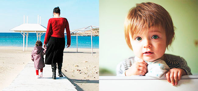 Прогулка на море с ребенком, ребенок в кроватке