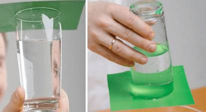 Применение воды и салфетки в фокусе