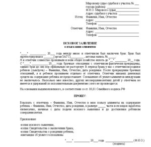 Бланк исковое заявление о расторжении брака с детьми Исковое заявление о расторжении брака