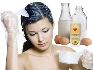 Маска для волос с яйцом, кефиром и репейным маслом Маска с яйцом, кефиром и репейным маслом