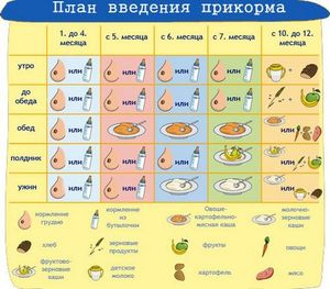Прикорм по месяцам при искусственном вскармливании