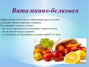 Примерное меню белковой диеты на неделю
