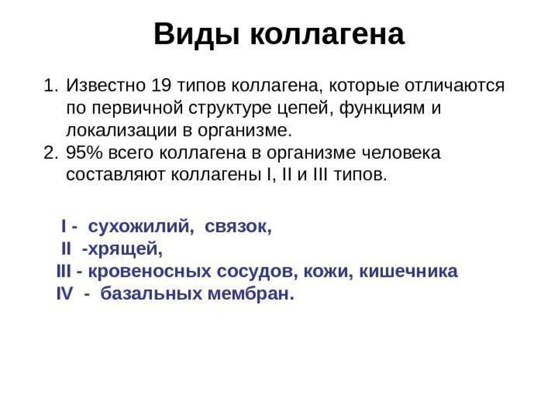 Виды коллагена